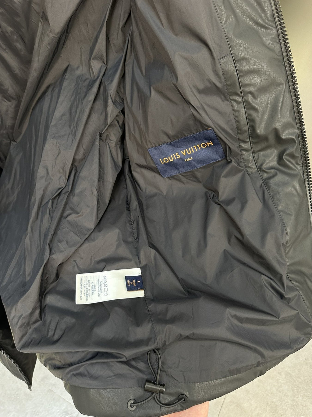 LV Tonal Monogram Quilted Puffer Coat — neck_label