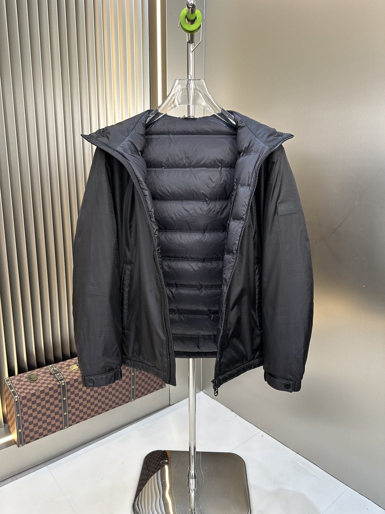Fendi Black Hooded Puffer Jacket — detail
