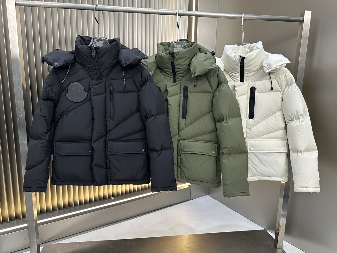 Men Moncler coat Hooded Quilted Puffer Jacket — comparison