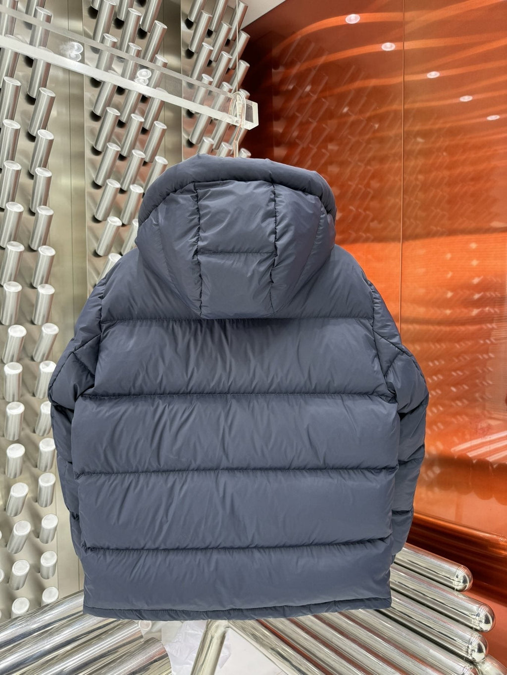 Gucci Hooded Striped Panel Puffer Jacket — back