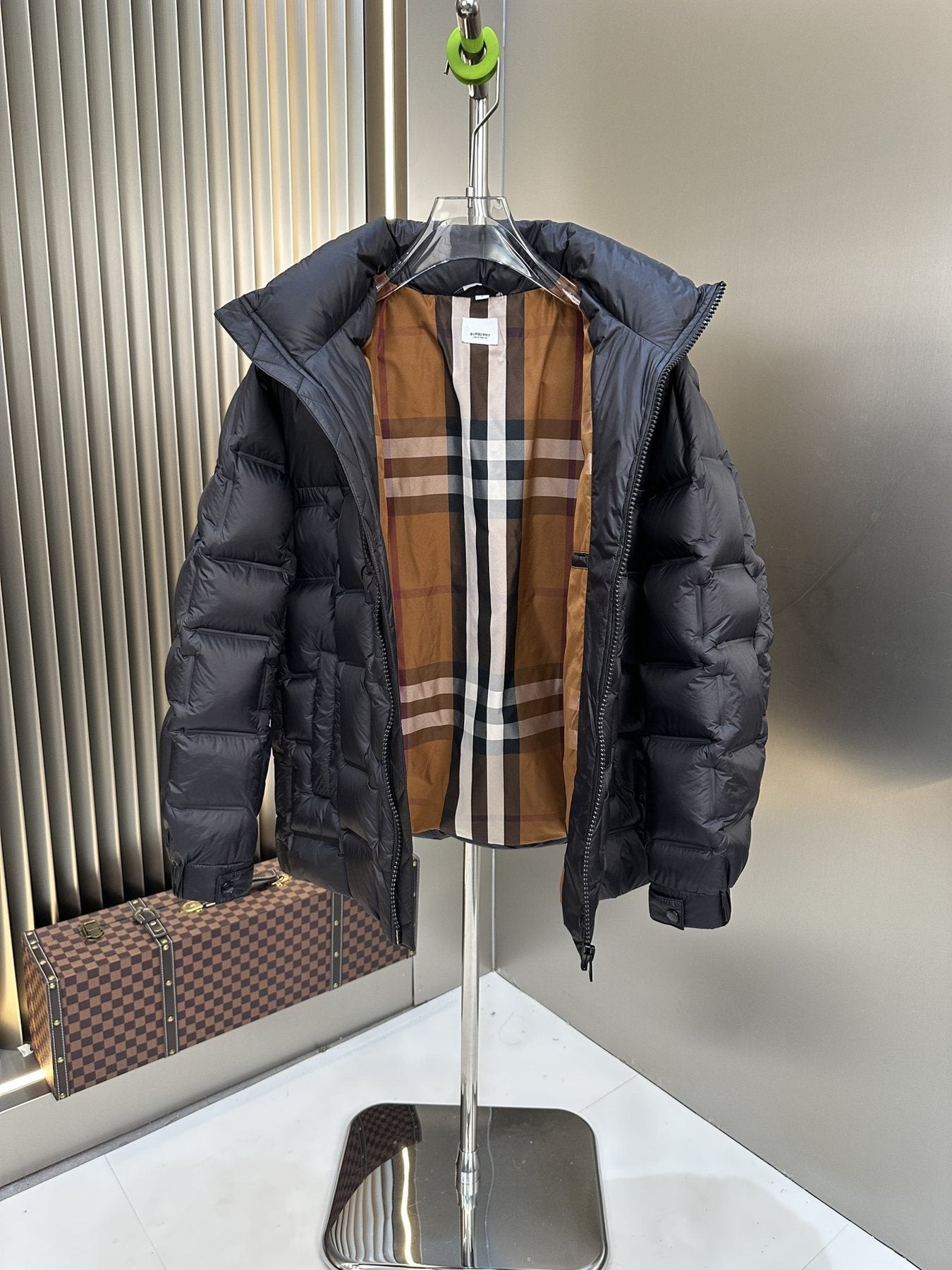 Burberry Charcoal Grey Quilted Puffer Jacket — detail
