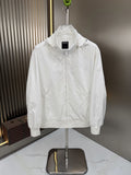 Zegna Hooded Tonal Pattern Zip Jacket — front
