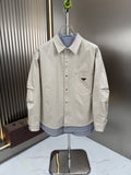 Prada Layered Overshirt and Striped Shirt Set — front