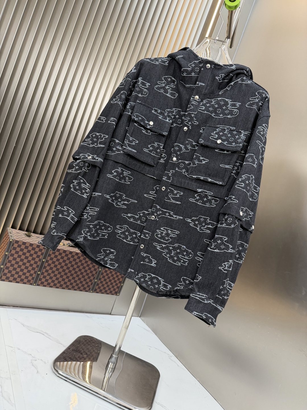 2026 Original Jacket Hooded Outline Print Jacket — front