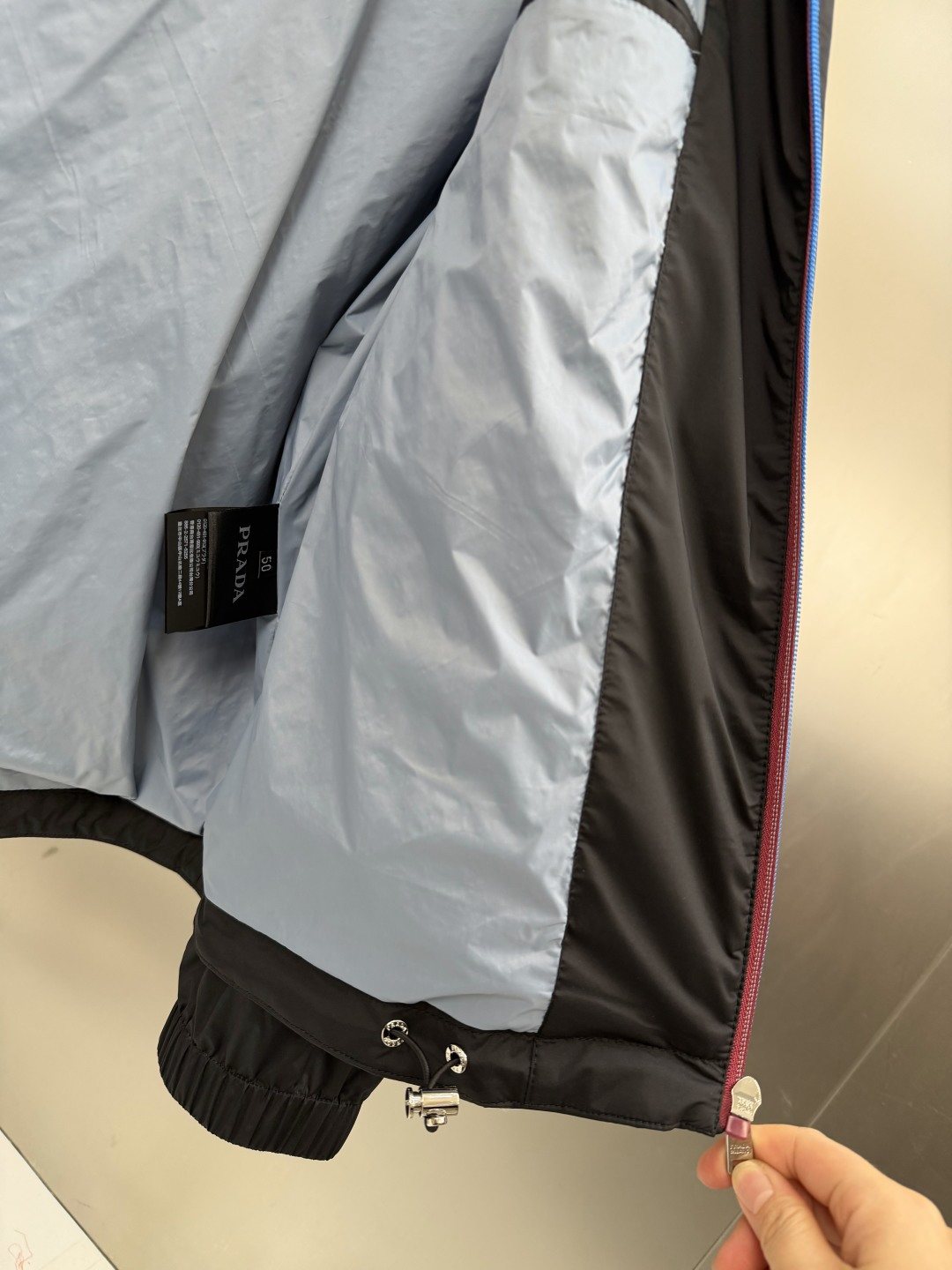 2026 Original Jacket Black Hooded Zip Jacket — fabric_closeup