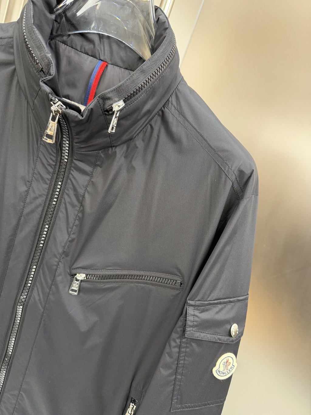 Moncler Black Stand-Collar Utility Jacket — detail
