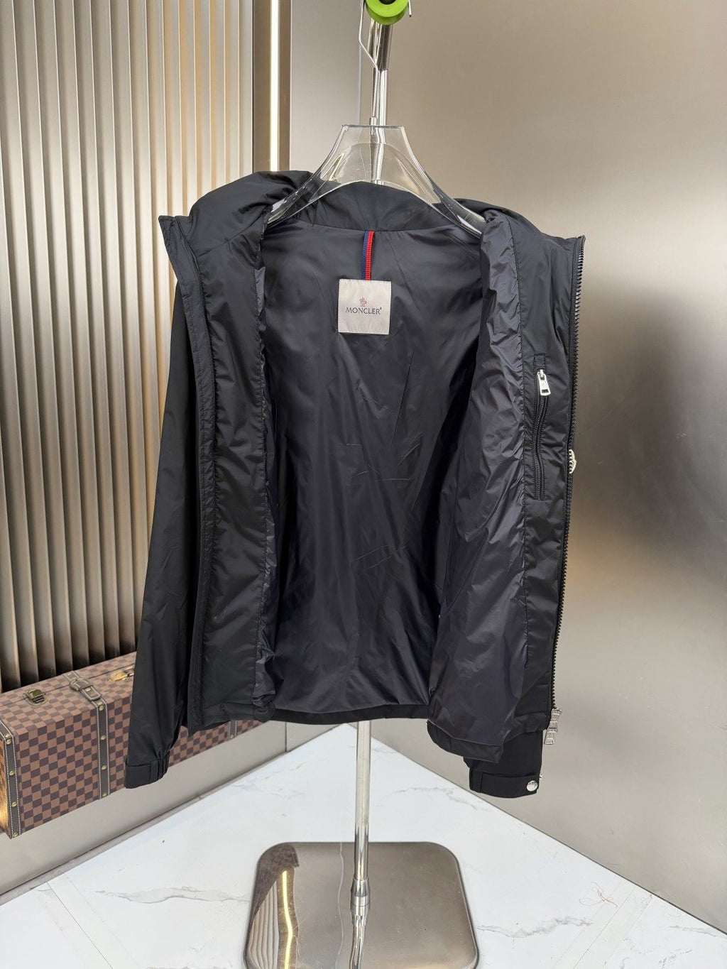 Moncler Black Stand-Collar Utility Jacket — detail