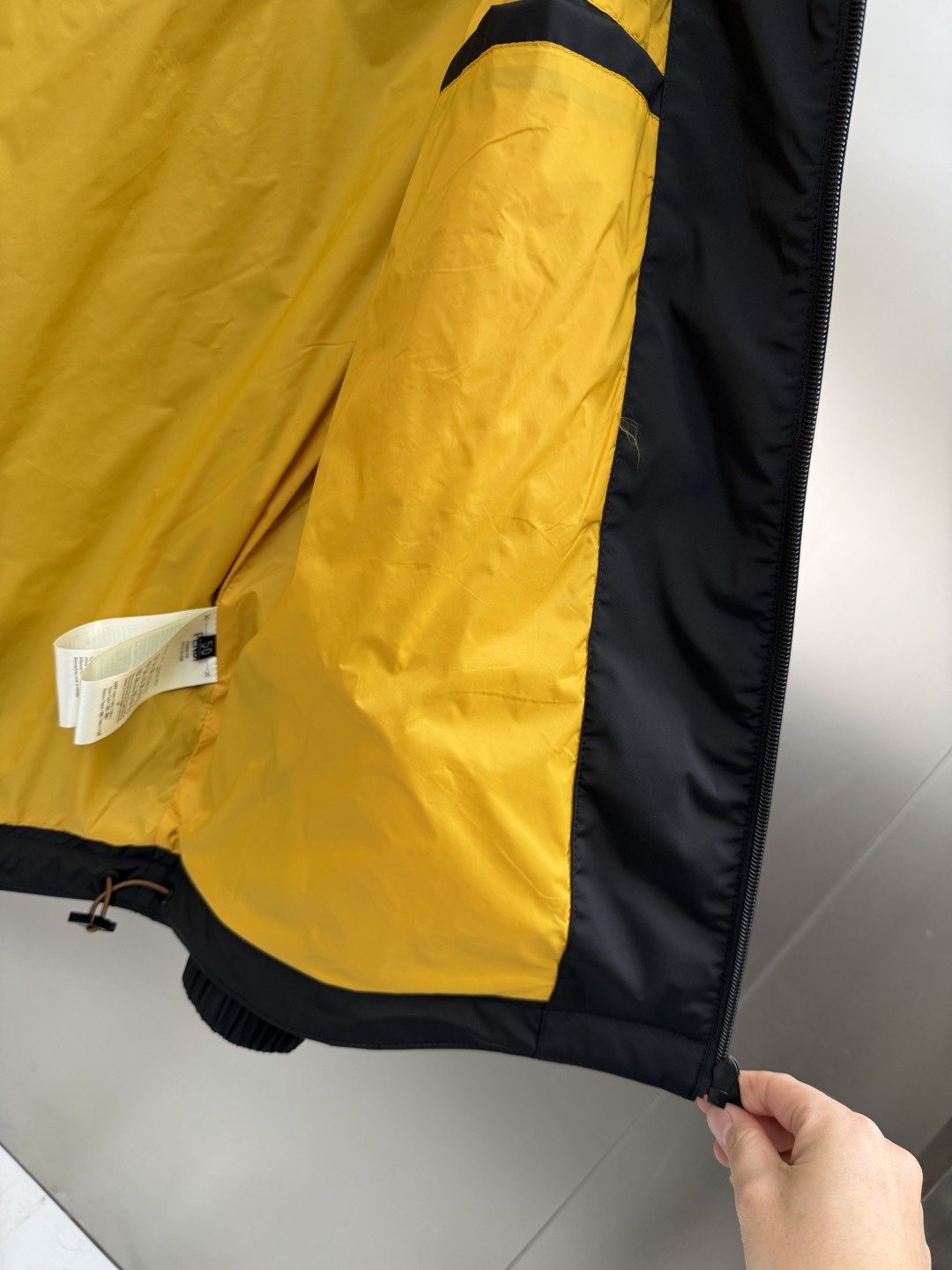 Fendi Black Hooded Zip-Front Jacket — fabric_closeup