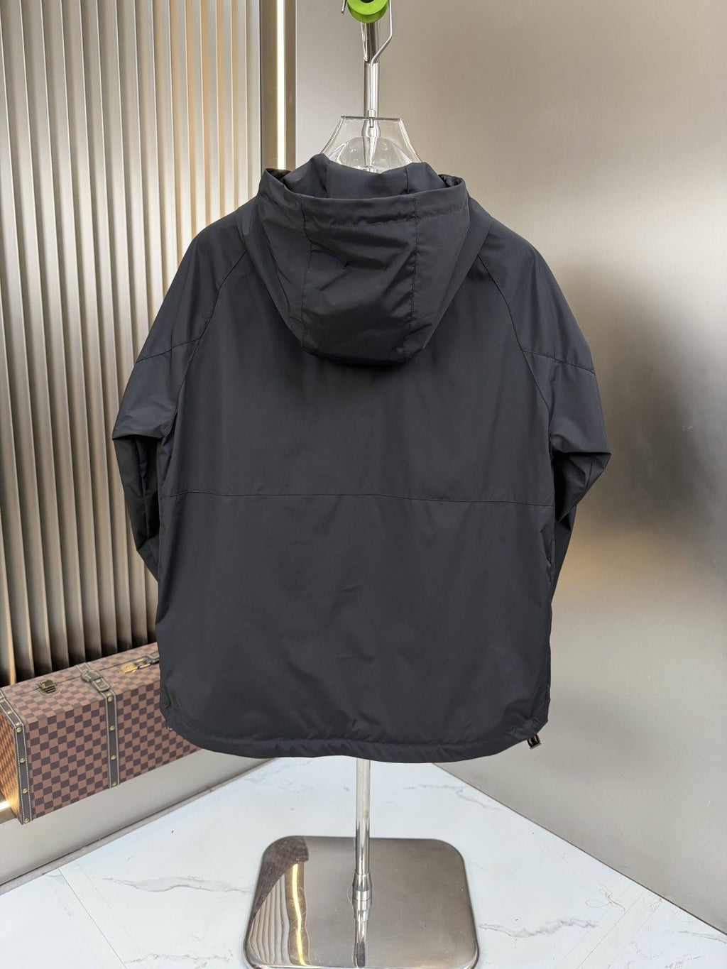 Fendi Black Hooded Zip-Front Jacket — back