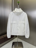 LV Hooded Monogram-Panel Zip-Front Jacket — front