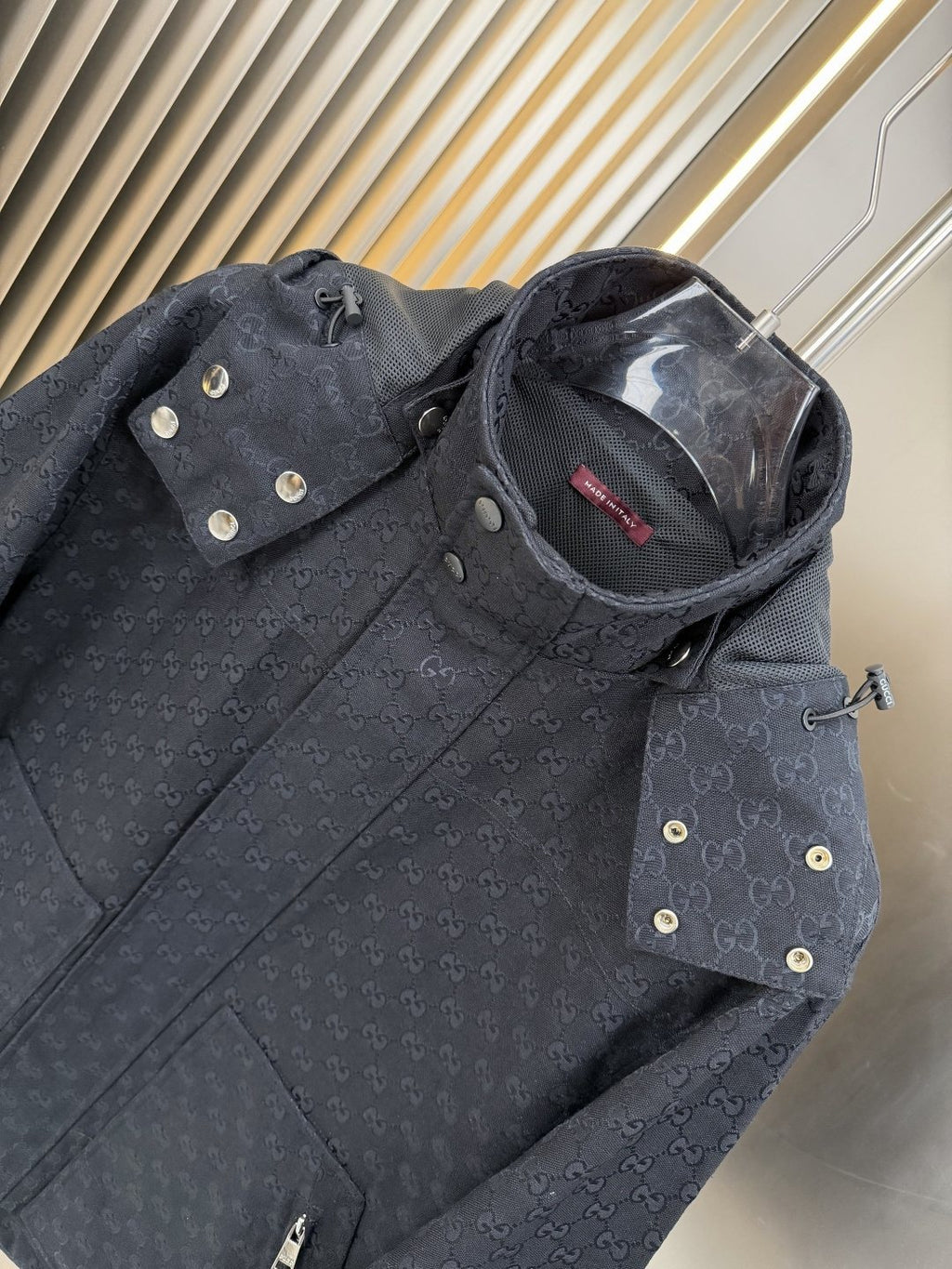 2026 Original Jacket Black Tonal Monogram Hooded Jacket — detail