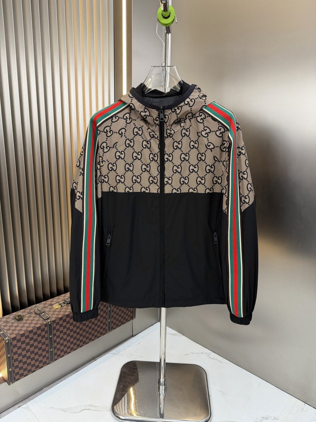 2026 Original Jacket Beige Monogram Color-Block Jacket — hero