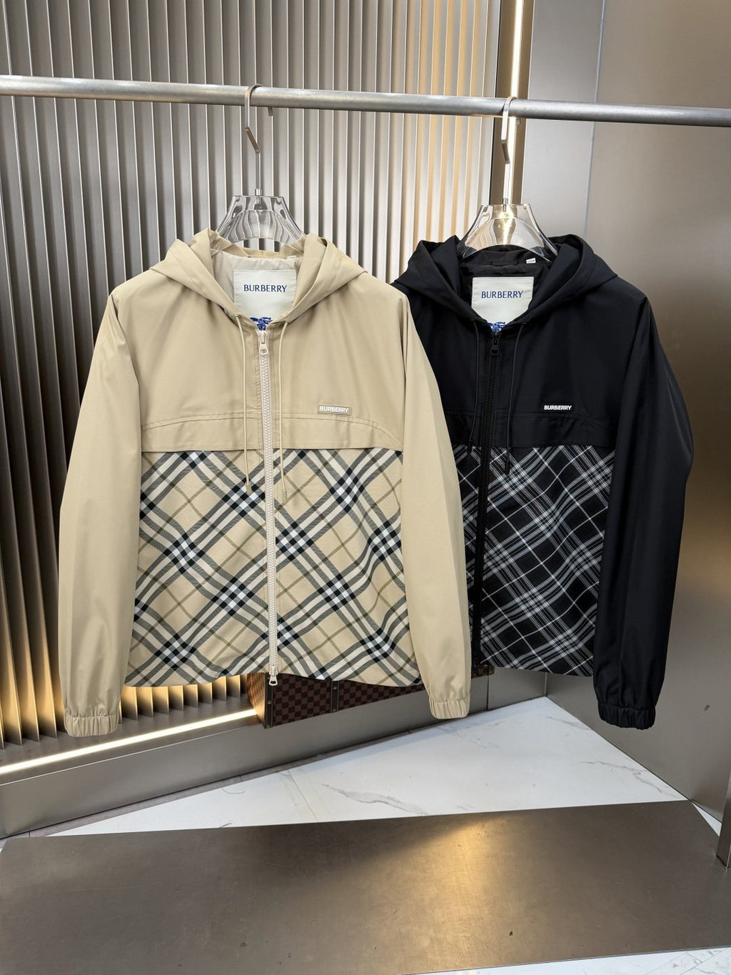2026 Original Jacket Hooded Zip Jacket with Check Panel — comparison
