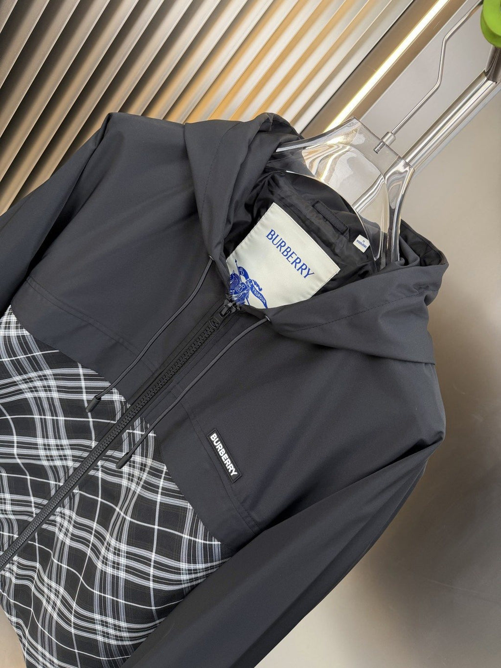 2026 Original Jacket Hooded Zip Jacket with Check Panel — detail