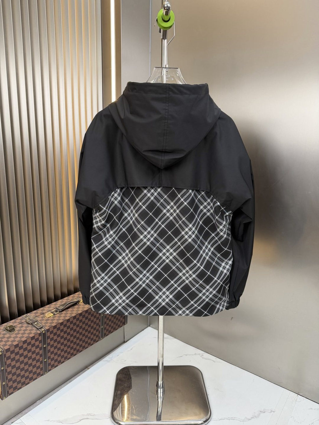 2026 Original Jacket Hooded Zip Jacket with Check Panel — back