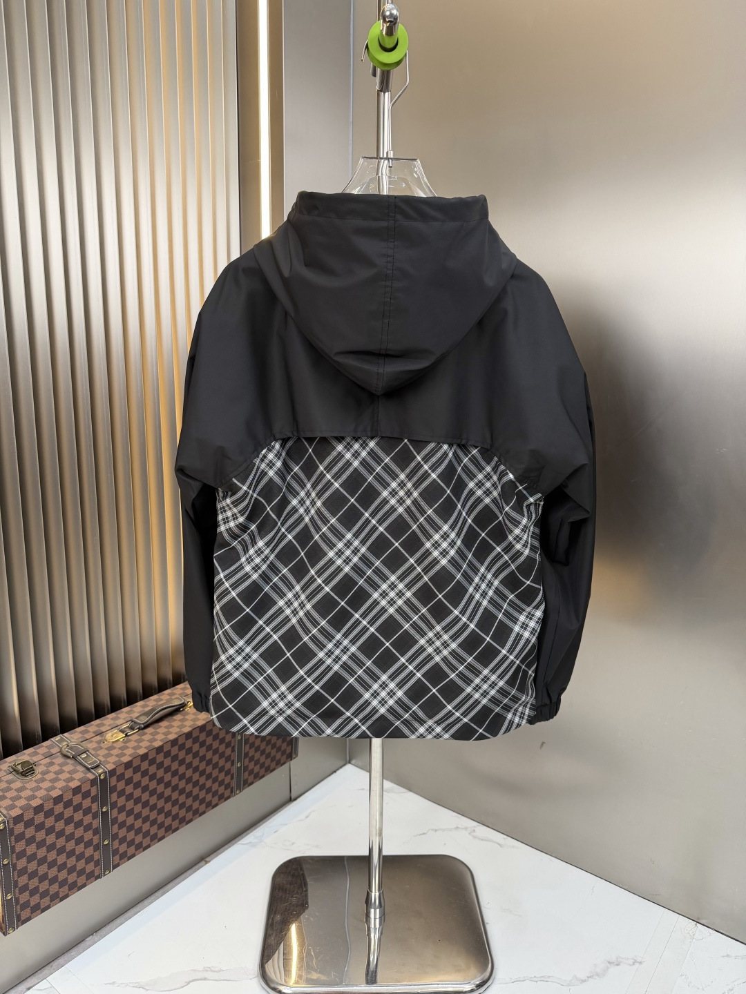 2026 Original Jacket Hooded Zip Jacket with Check Panel — back
