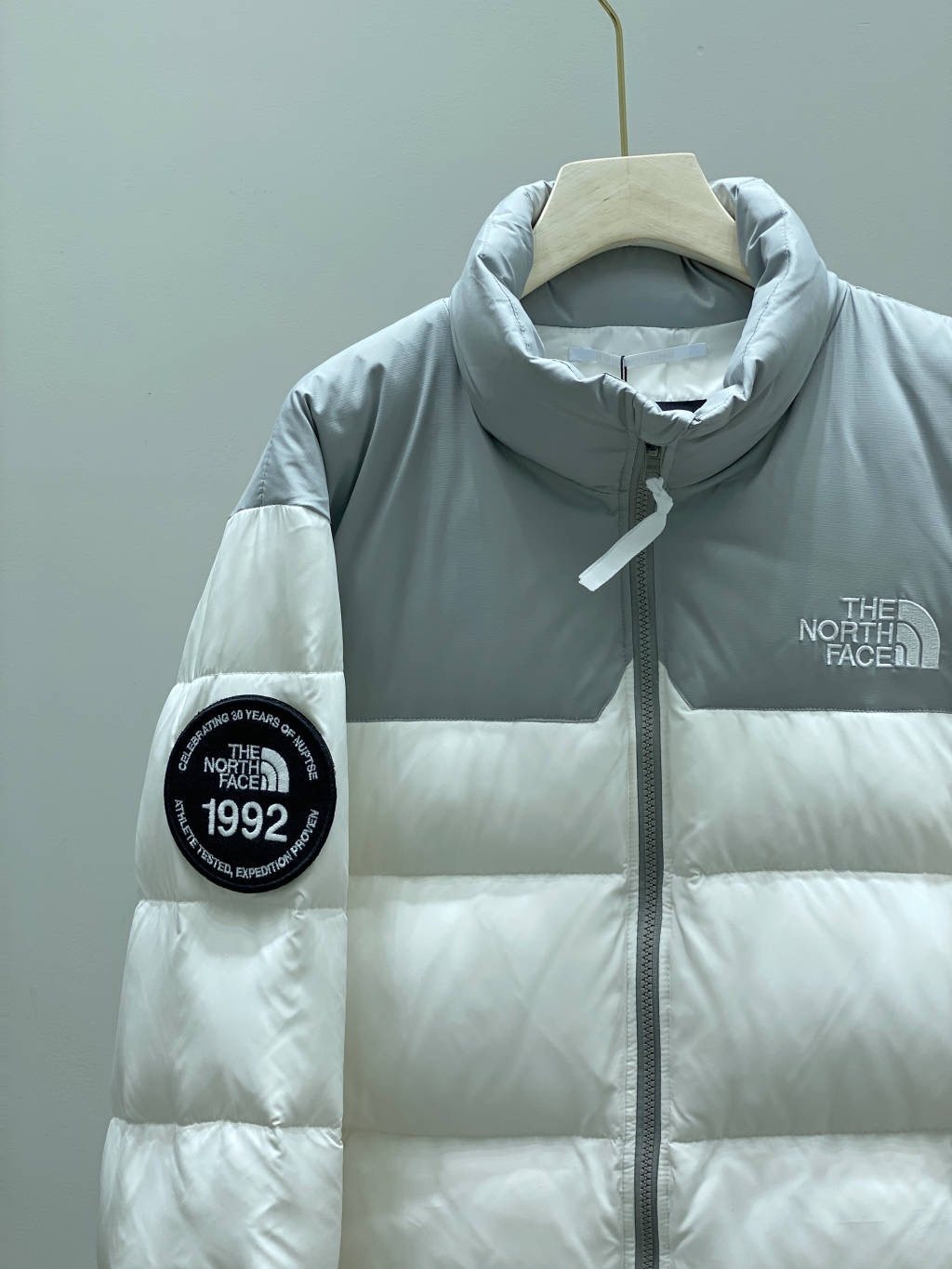 The North Face Color-Block Puffer Jacket — detail