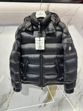 Moncler Black Hooded Puffer Coat — hero