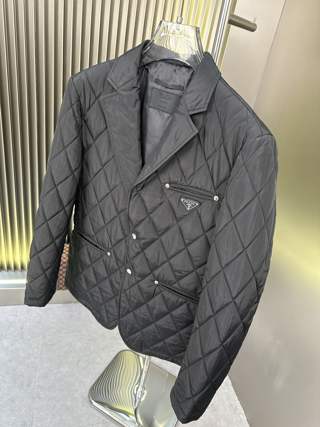 Prada Diamond-Quilted Padded Jacket — side