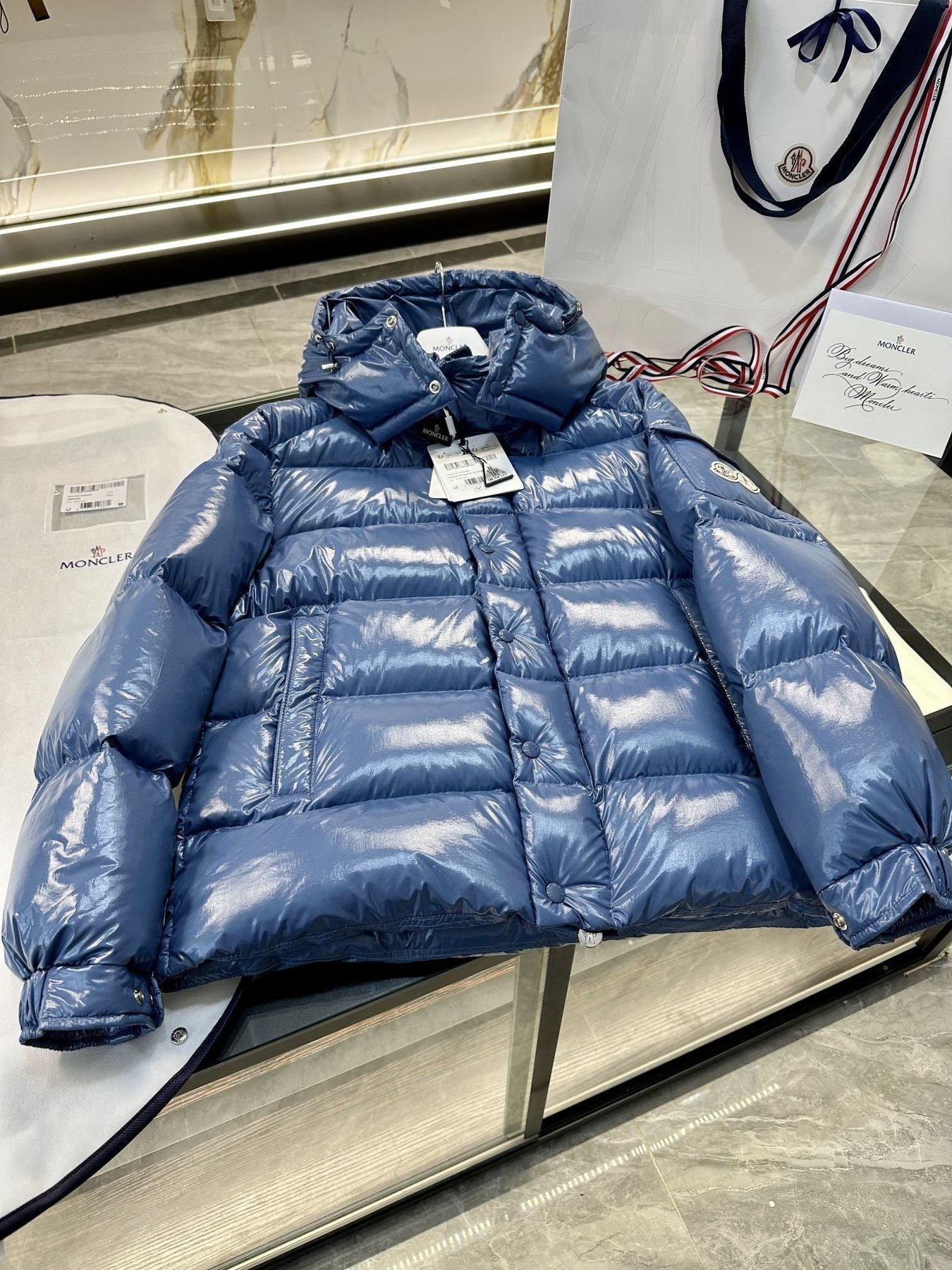 Moncler Maya Hooded Puffer Coat — front