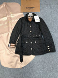 Burberry Belted Diamond-Quilted Jacket — hero
