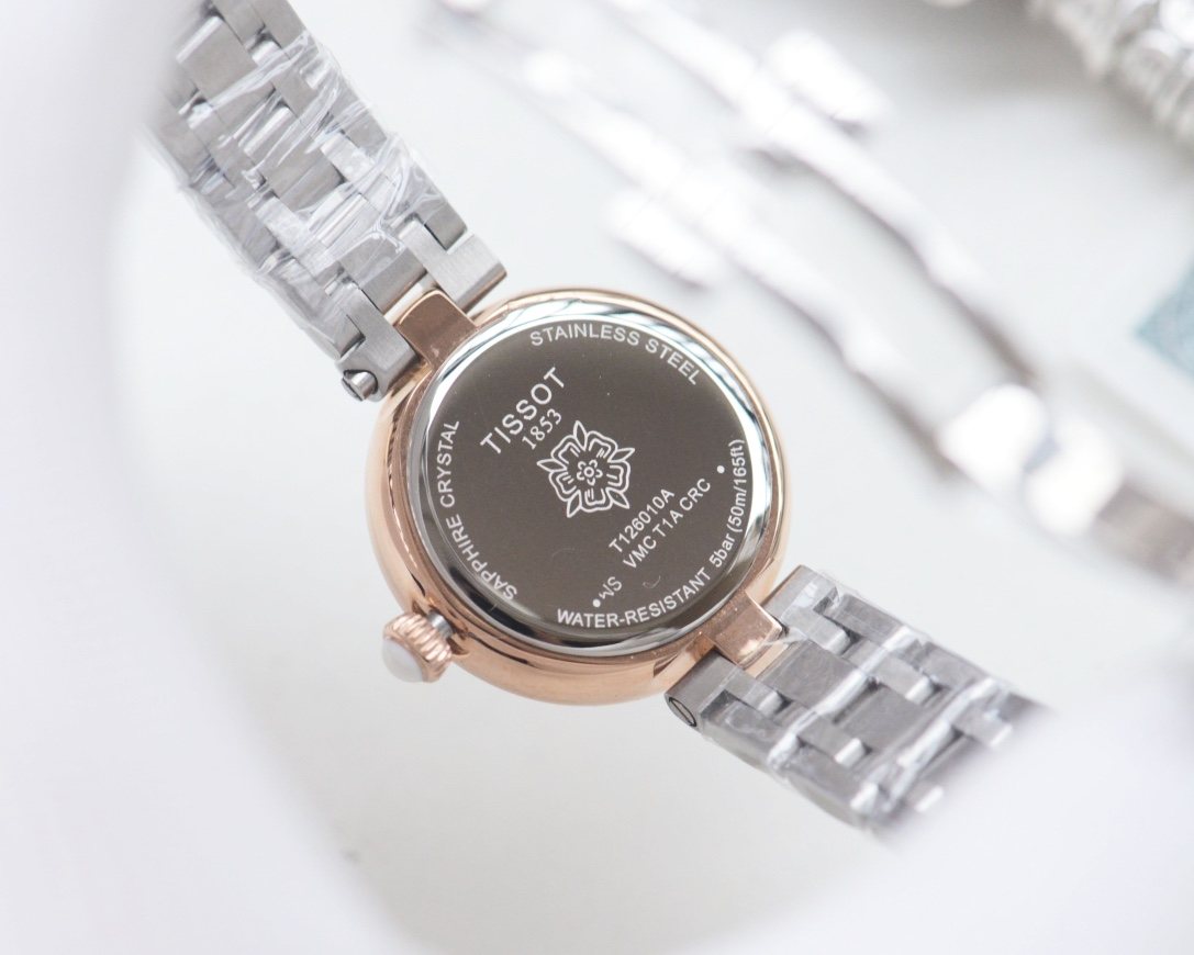 Tissot Rose Gold Silver Watch — back