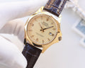 Rolex Gold Brown Strap Watch — hero