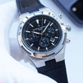 Vacheron Constantin Silver Black Dial Strap Watch — hero