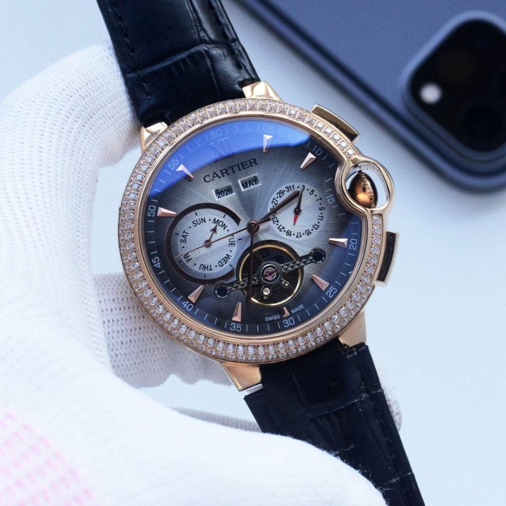 Cartier Blue Silver Dial Bracelet Watch — hero