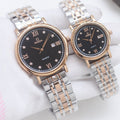 Omega Rose Gold Silver Black Dial Bracelet Watch — hero