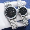 Tissot Silver Black Dial Bracelet Couple Watch Set — hero