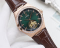 OMEGA Rose Gold Brown Green Dial Strap Watch — hero