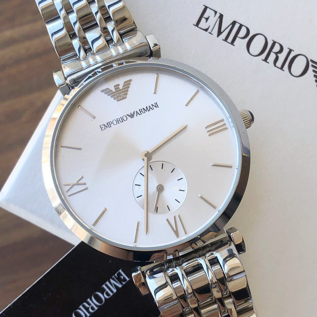 EMPORIO ARMANI White Dial Bracelet Watch — hero