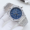 Audemars Piguet Silver Blue Dial Bracelet Watch — hero