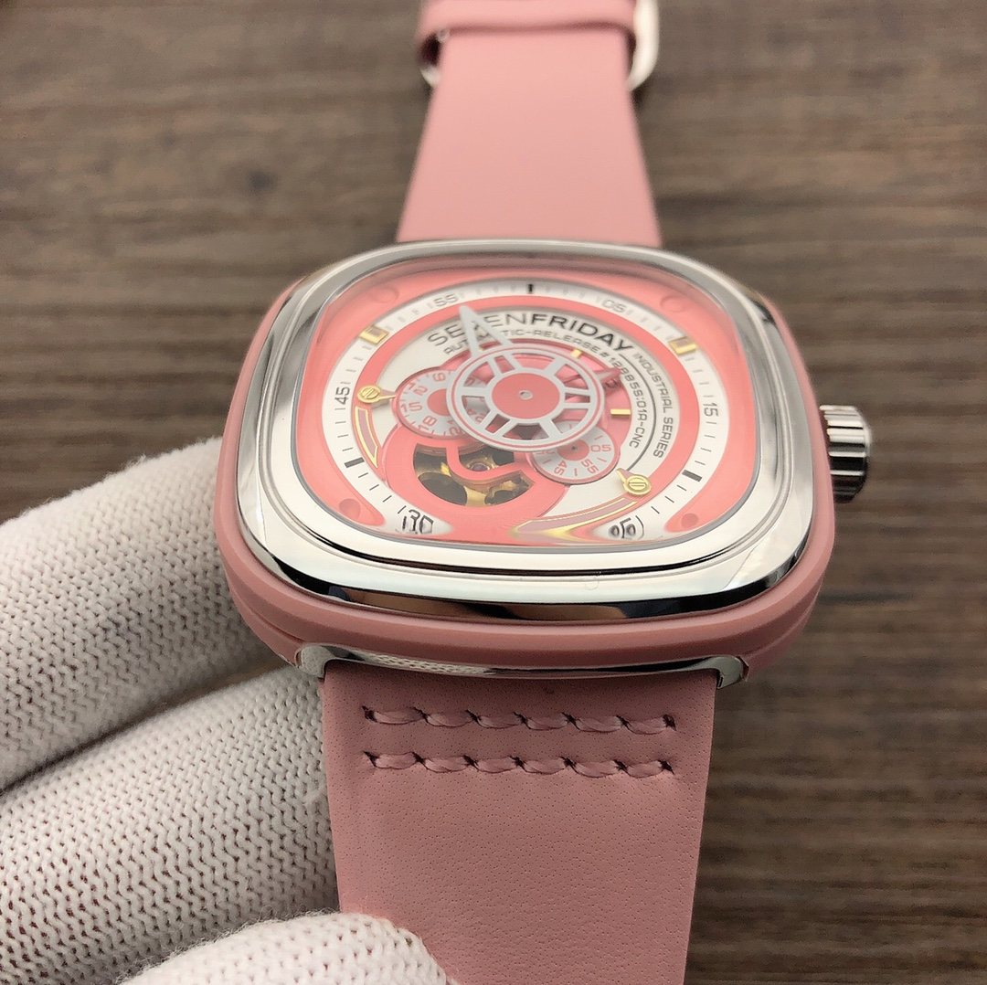 SEVENFRIDAY Pink Strap Watch — front