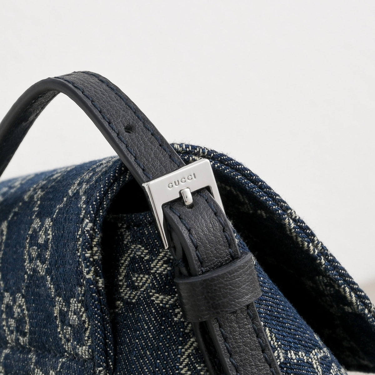 GUCCI GG Madison Denim Shoulder Bag