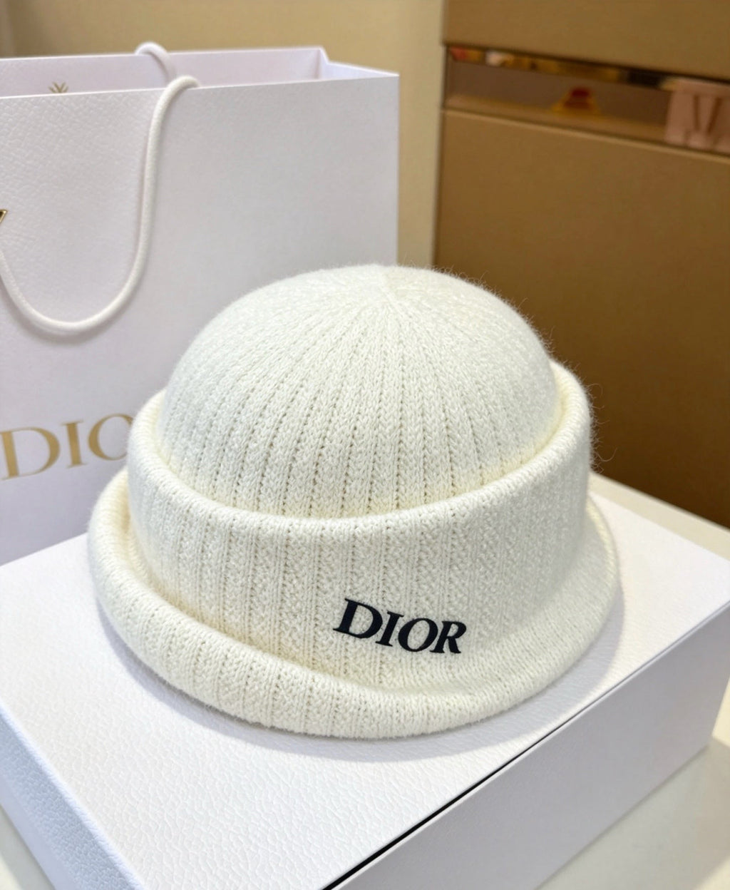 Dior Minimalist Knitted Bucket Hat