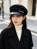 Chanel Wool & Leather Military Cap
