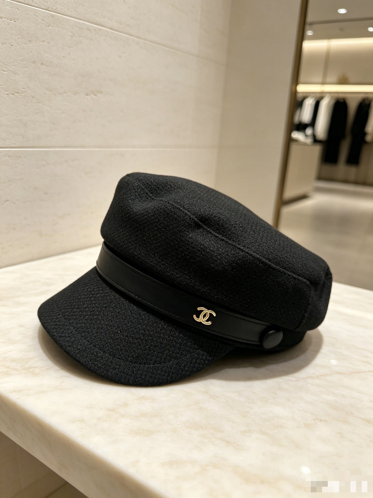 Chanel Classic Leather Military Cap