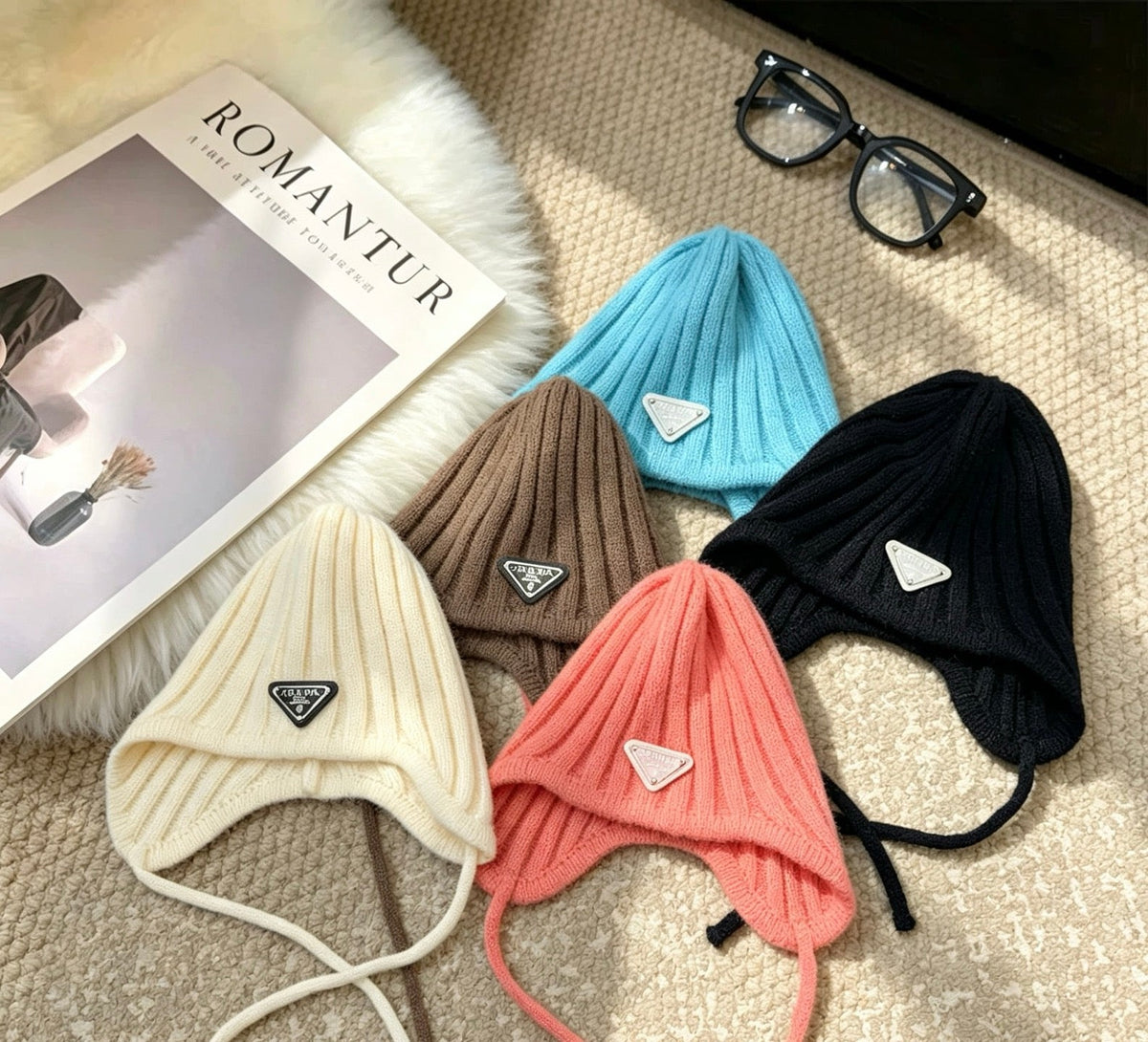 Prada Pastel Earflap Hat